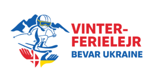 Vinterferielejrens logo med en pige der står på ski
