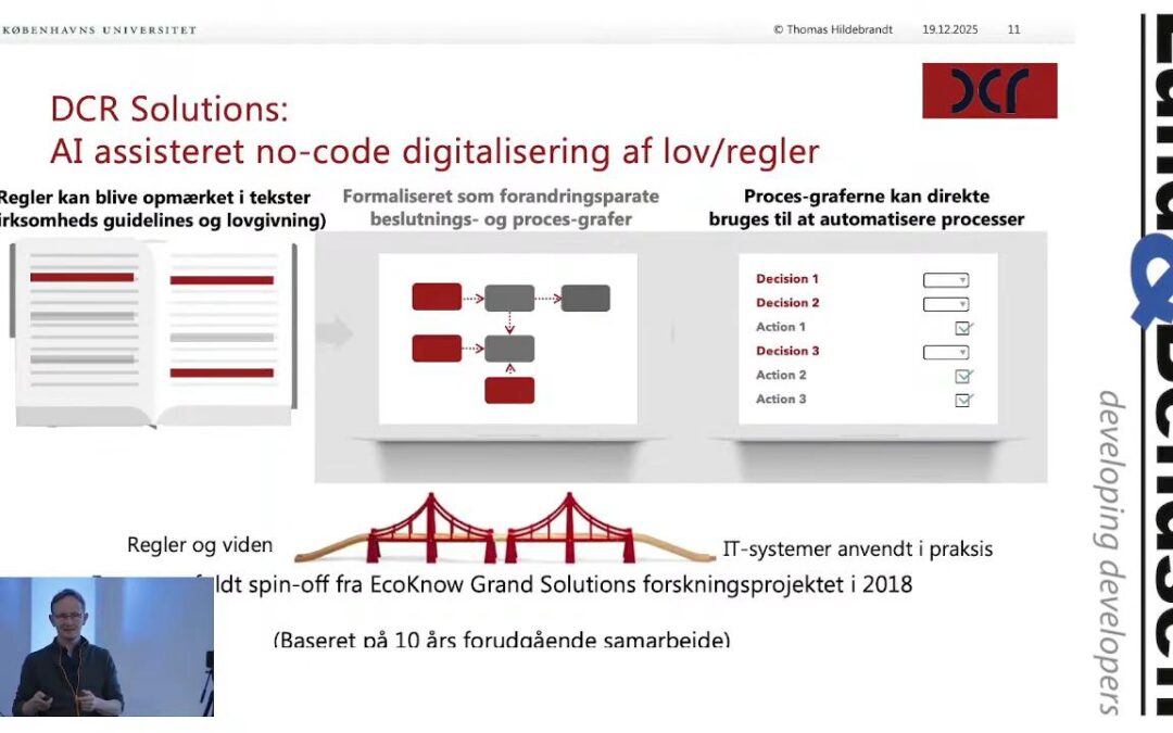 Agil digitalisering af forretningsprocesser, lovgivning og pålidelige chatbots
